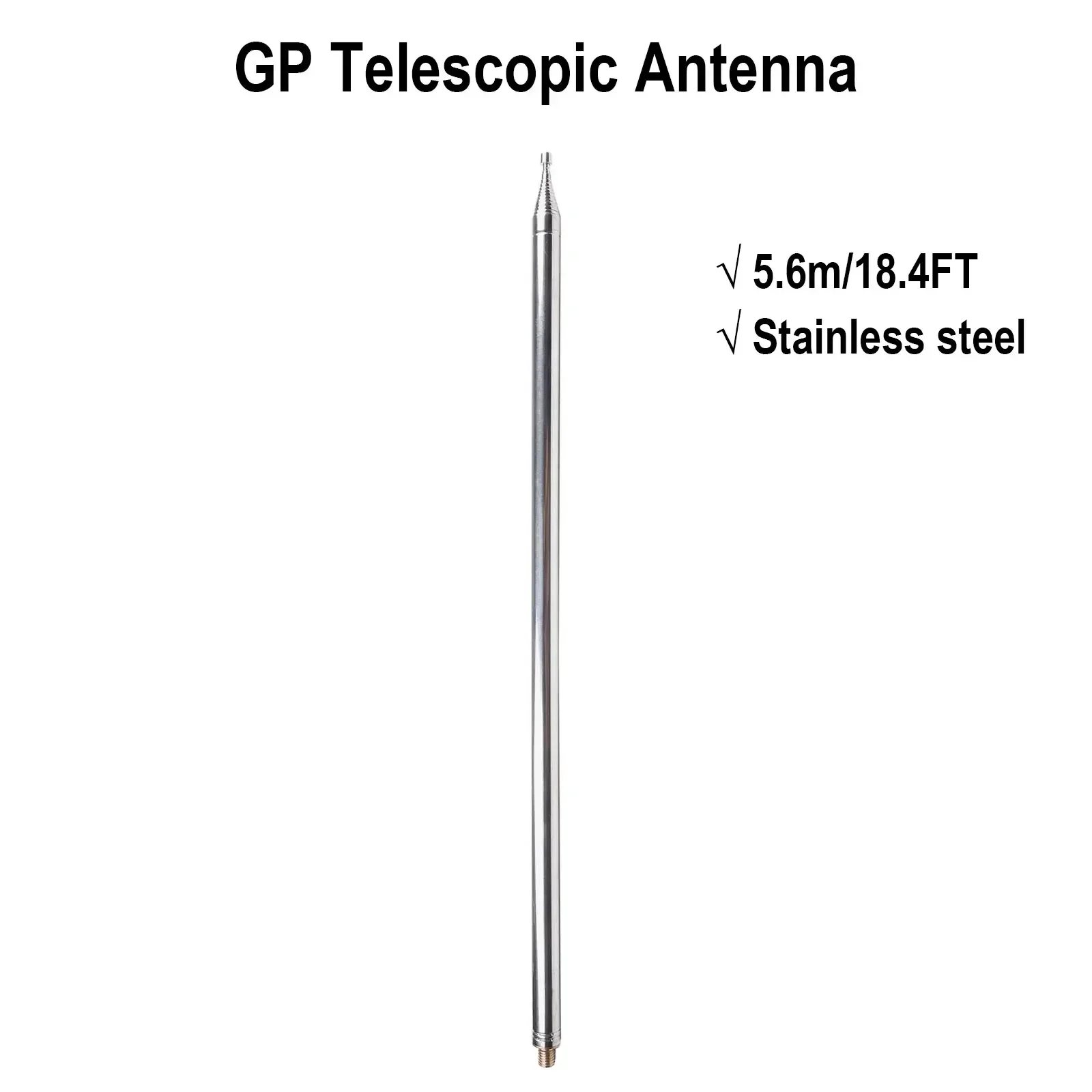 

Telescopic Antenna Telescopic Antenna 5.6M/18.4FT GP For DIY Shortwave Radios For Ham Radio For Antenna M10 External Thread