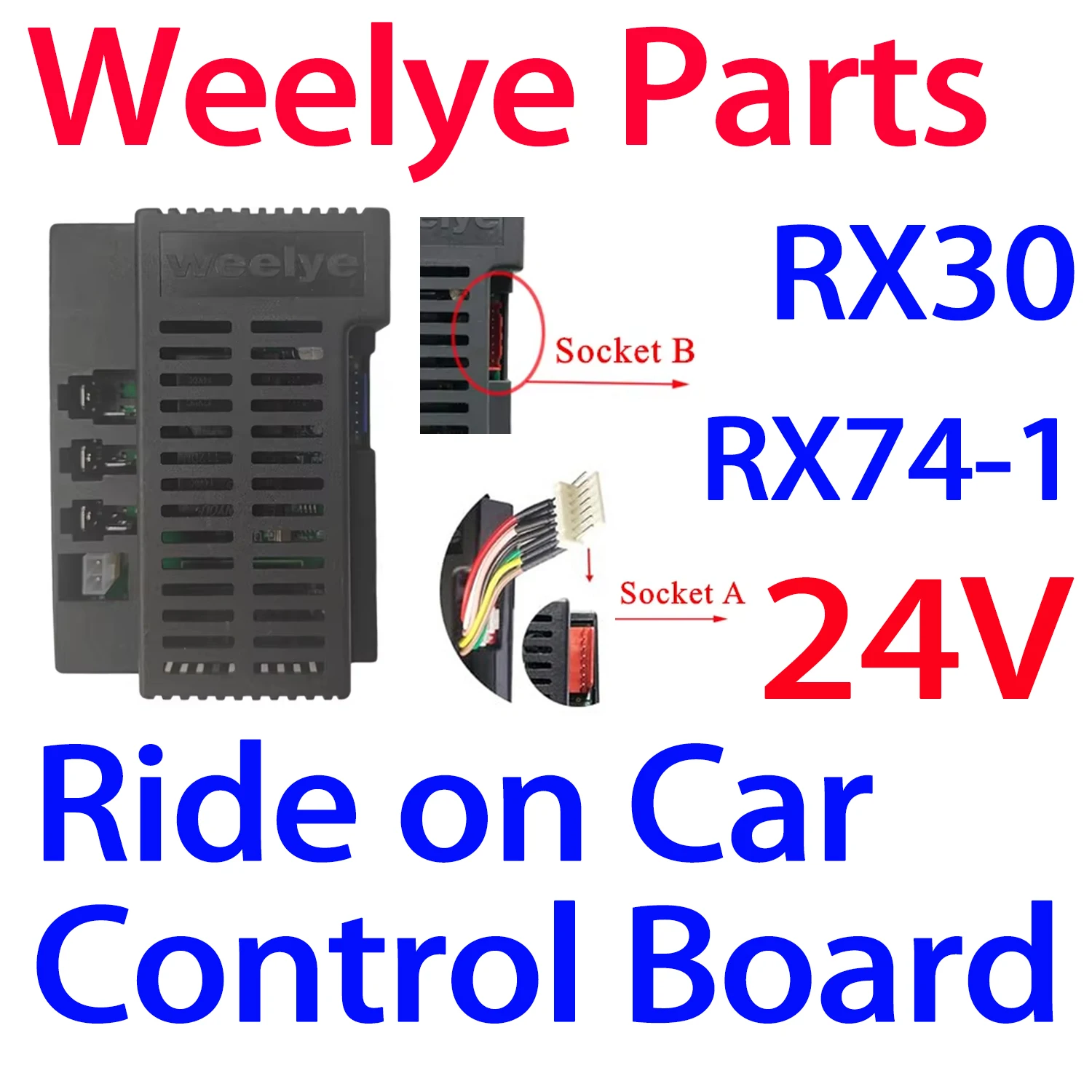 

Weelye 24Volt RX30 RX74 FCC Children's Electric Ride on Toy Car 2.4G Bluetooth Controller Receiver Motherboard PCB Circuit Board
