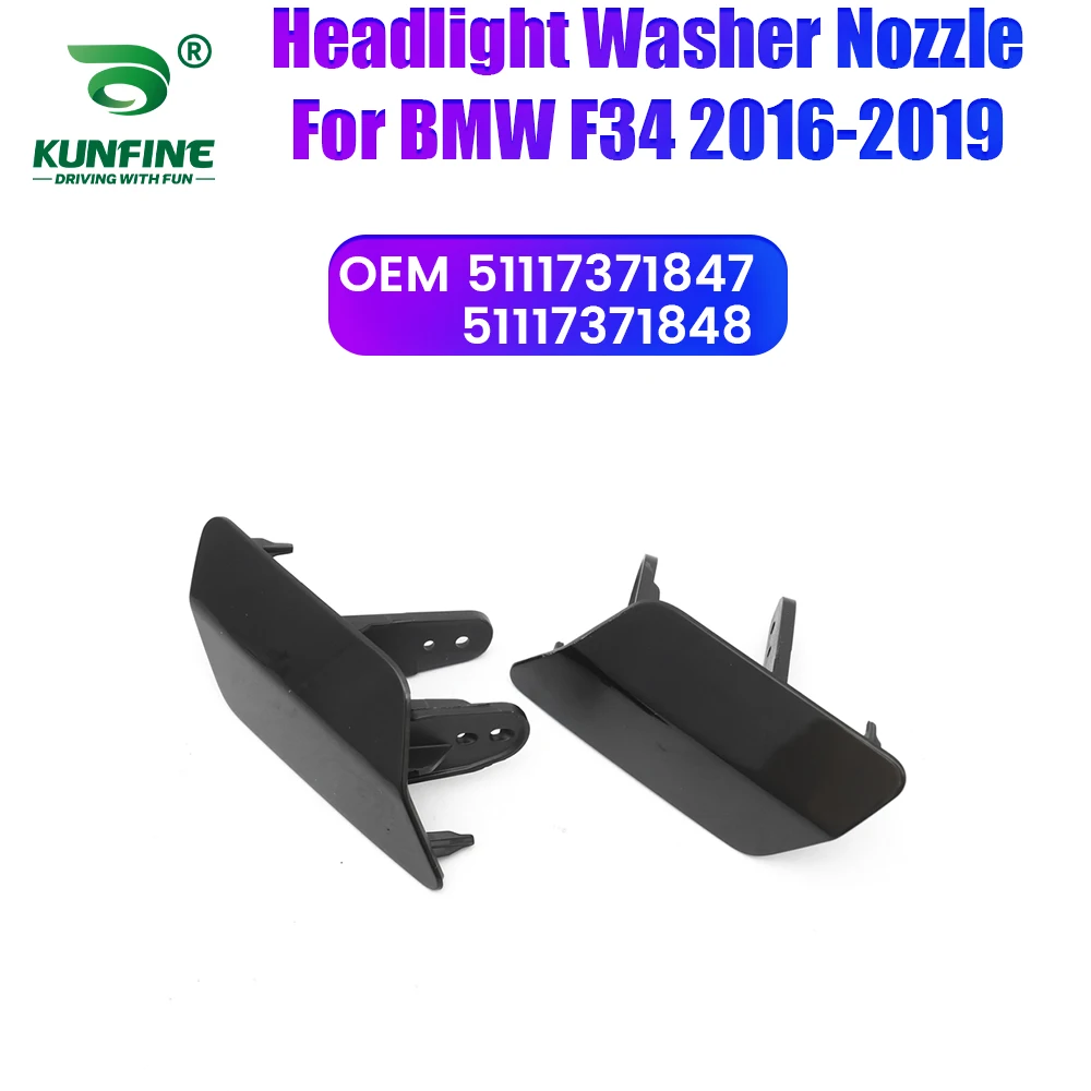 Car Headlamp Washer Cap Front Bumper Headlight Washer Cover with bracket For BMW F34 2016-2019 OEM No. 51117371847 51117371848