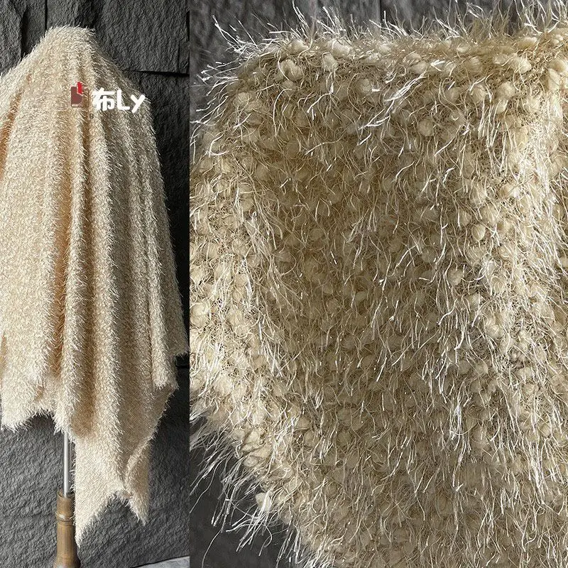 

Wheat ear mini fringe small fragrant wind feather lace jacquard fabric coat coat high-end clothing designer fabric