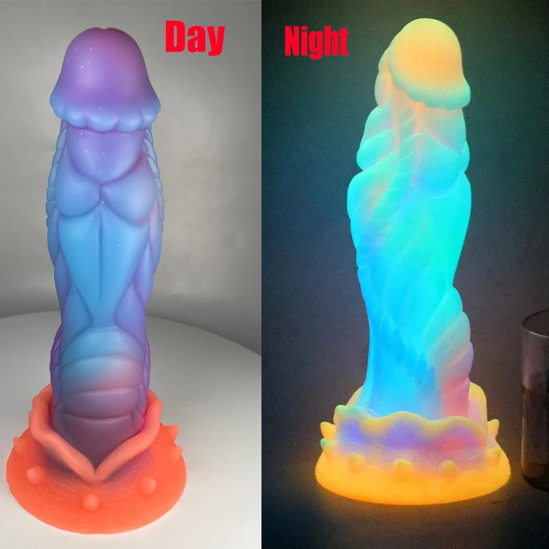 Factory Sales Luminous Dildo Adult Sex Toys For Woman Men Monster Dildo Glow in Dark Big Dick Realistic Penis Dildos Anal Toys