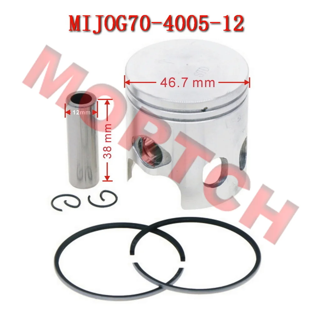 JOG 40MM 47MM 50 70 10MM 12MM Piston Kit For Yamaha 50CC 70CC 80CC Minarelli EVO 5BM 5SU 1E40QMB Keeway Roketa Scooter ATV Buggy