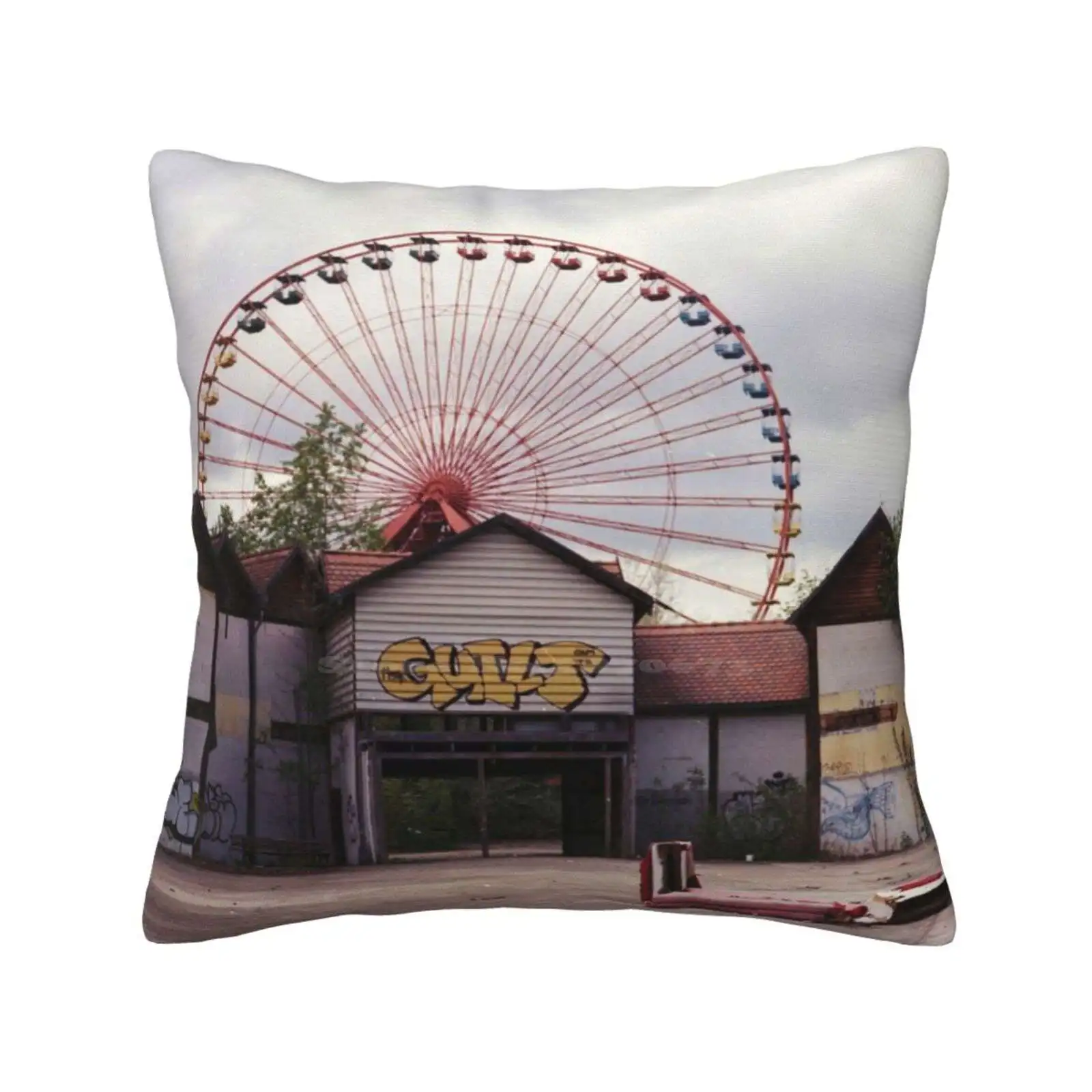 Sleeping Giant Pillow Cover Hug Pillowcase 120 6X6 Abandoned Adventure Analog Clouds Color Day Dream Experience Ferris Wheel