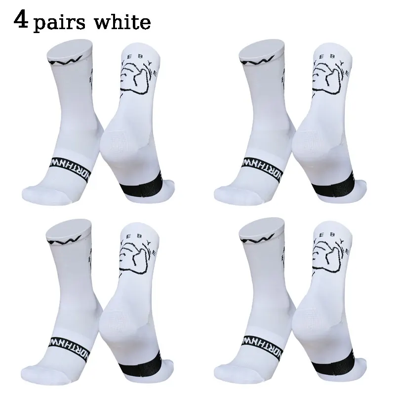 New byebye patterned cycling socks for breathability and sweat absorption, professional road cycling socks 4 pairs