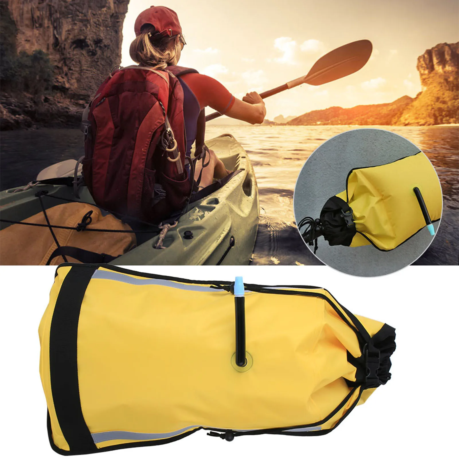 

Nylon Rescue Inflatable Paddle Float Floating Bag for Canoe Kayak Seayak Kayak Paddle Float