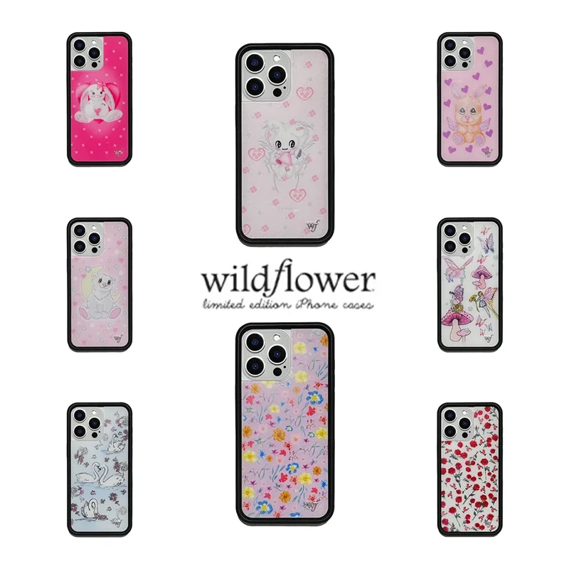 Nueva funda de teléfono Wildflower Petra Collins Swan wf para iPhone 12 13 14 15 16 Pro Max Plus WF Red Rose Love, funda de teléfono cosida ﻿