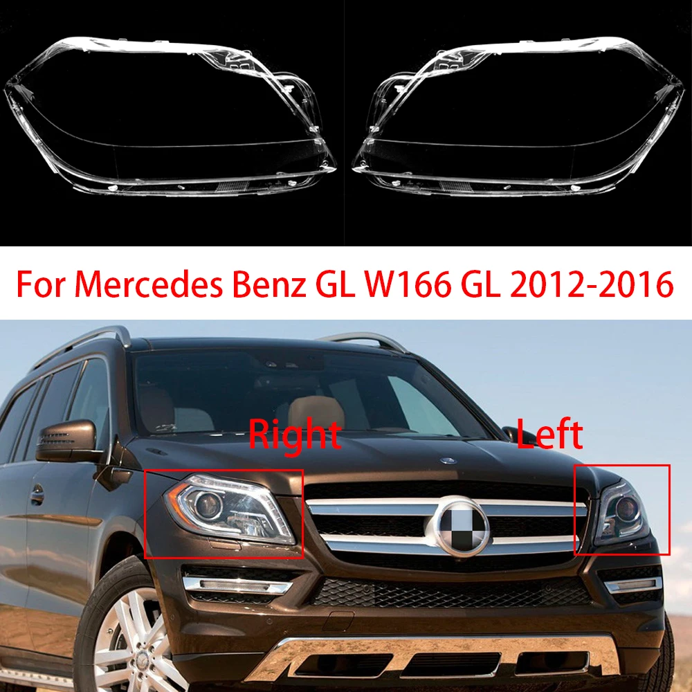 For Mercedes Benz GL W166 GL350 GL400 GL450 GL500 2012-2016 Front Headlamp Cover Transparent Lampshade Headlight Shell Lens