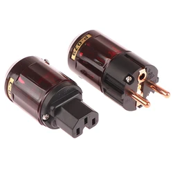 1Pc P-079E C079 EU Power Connector P-079/C-079 Male Female HIFI-End Supply Cable Conntact Electrical Plug Socket Adapter