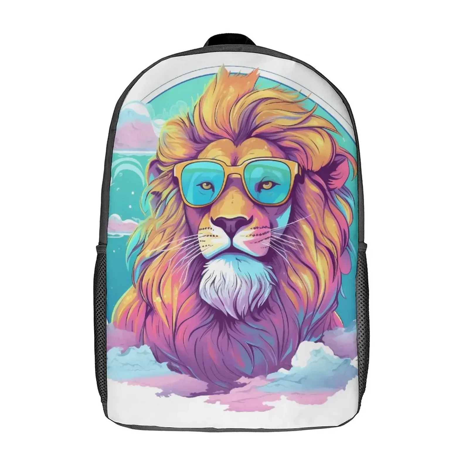 Lion 3D Print Wild Animals Pattern Book Bag Boys Girls 16” School Backpack Kids Teenager Children Primary Student School Bags