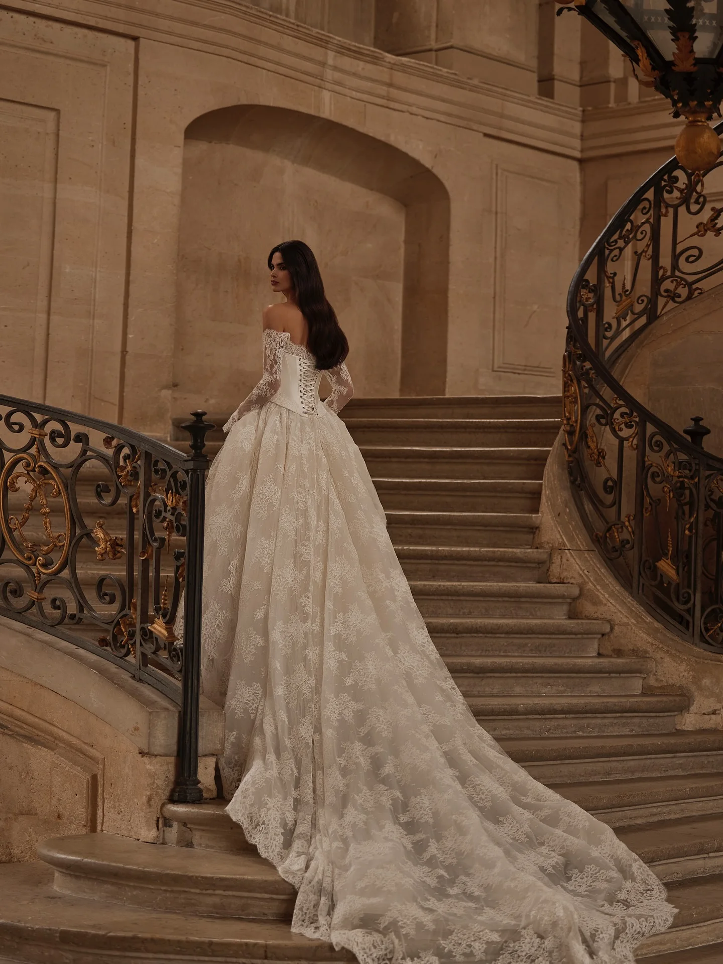

Lace Wedding Dress Satin A line Dresses Vestidos 2 En 1 Desmontable Boda Vestido De Novia Corset Mangas Largas Simples Bespoke