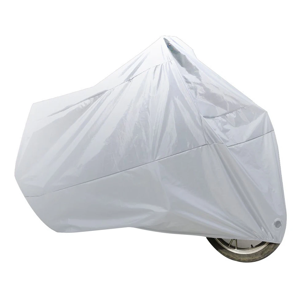 

1Pc Waterproof Motorcycle Cover Dustproof Bike Cover Silver Coated Polyester Cloth Indoor Outdoor Size M