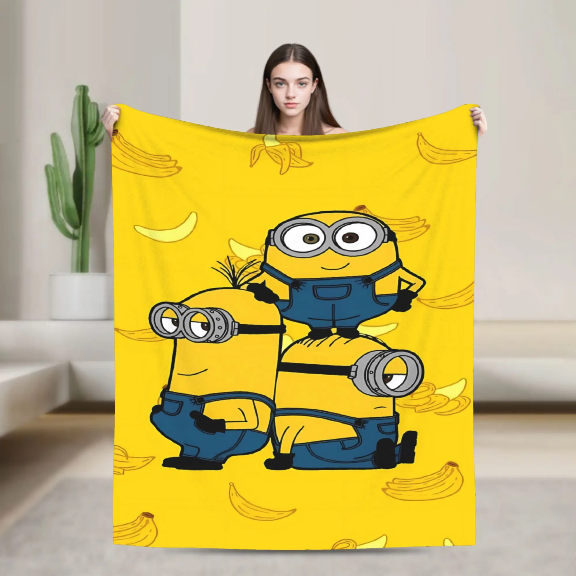 Cartoon M-Minions Blankets Quality Super Warm Throw Blanket Winter Kids Home Decor Funny Bedspread