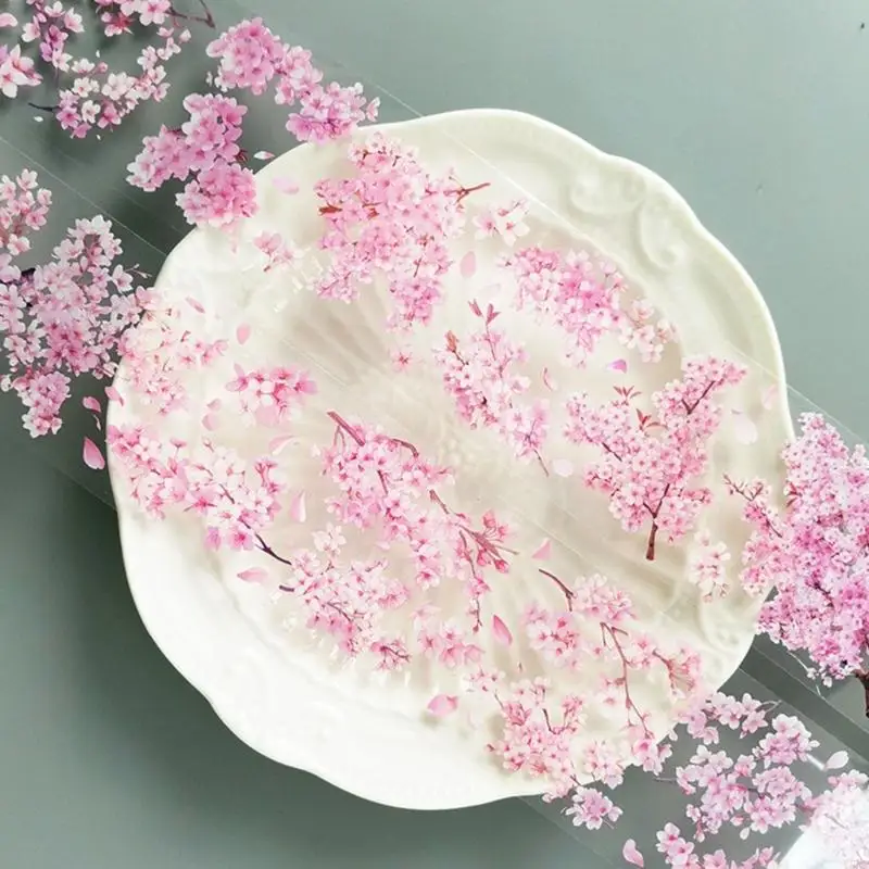 

Y5LB Flower Decorative Tape 60mmX2Meter for Art Craft Scrapbooking Journal Album