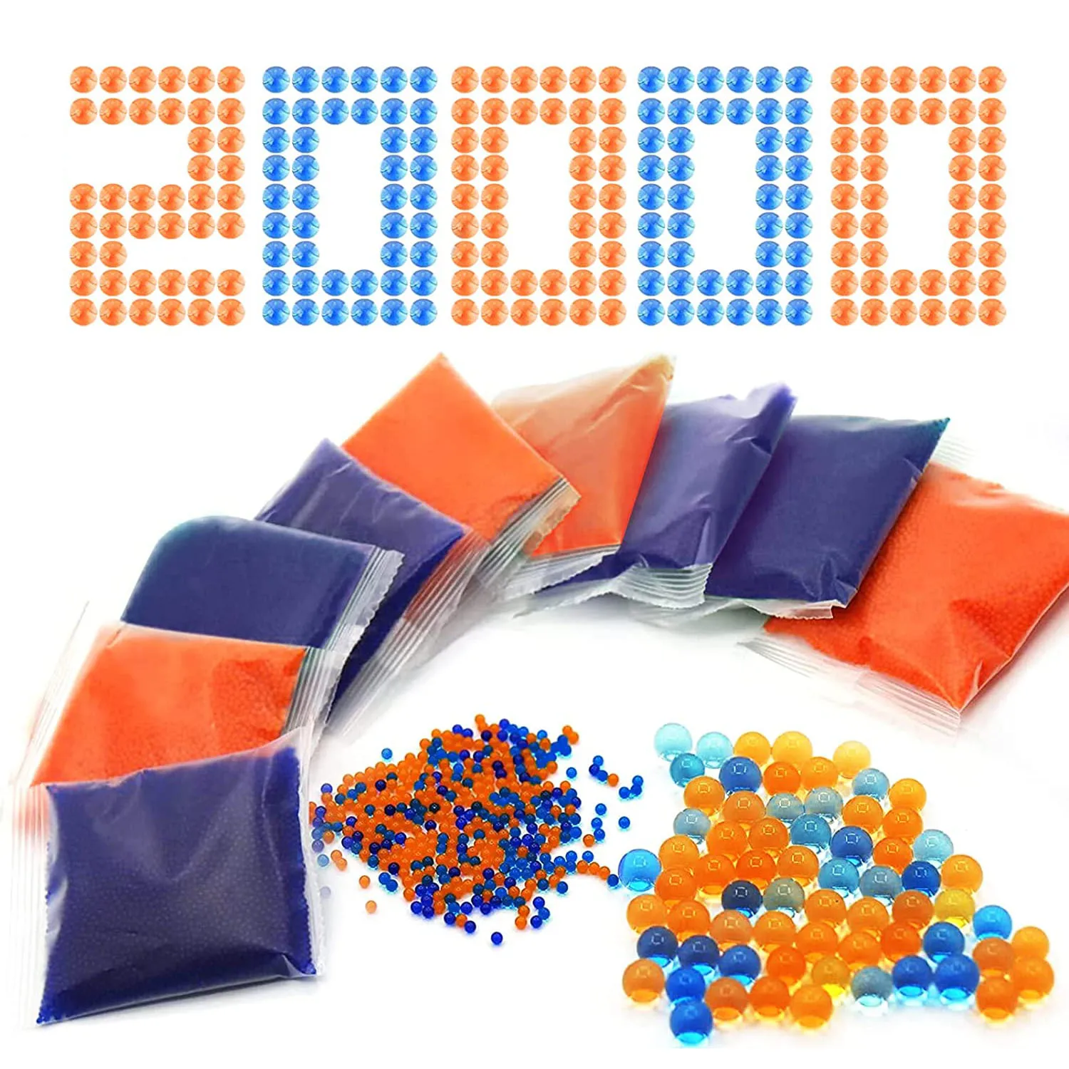 20000s Gel ball Blaster Ammo 7-8 mm, Refill Ammo Water Bullets for Gel Guns, Gel Beads for Splatter Ball Gun