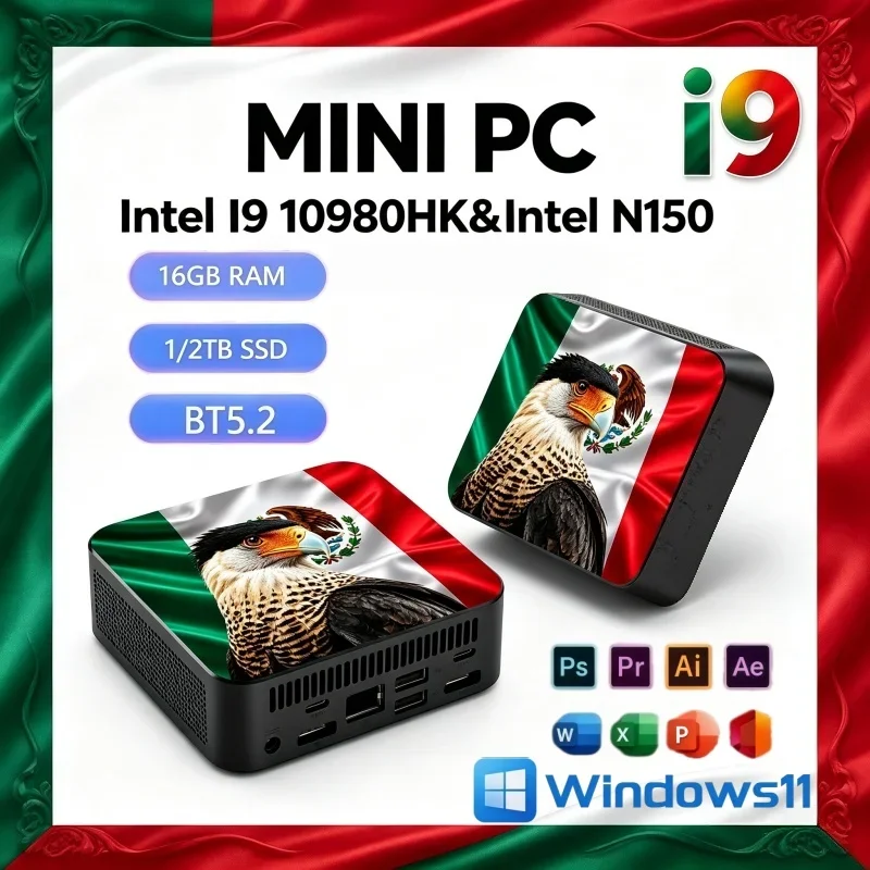 ミニデスクトップpc-windows-11-intel-i9‑10980hk-n150-16gb-ram-2tb-ssd-bt52-ポータブルミニコンピューター-日常使用、ゲーム、仕事用