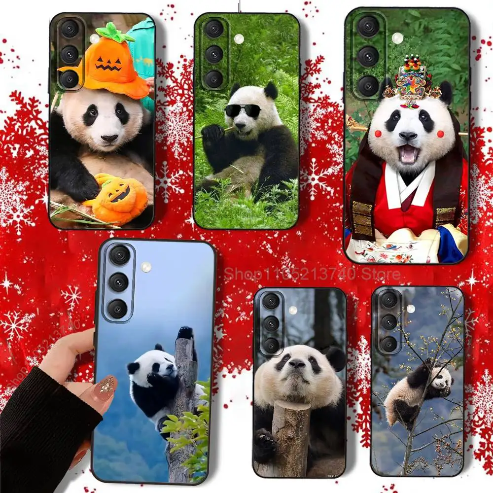 Panda fubao blanco y negro para Samsung S22,S24,S25,S23,S20,S30,S21,Ultra,4G,Plus,5G,Fe,Lite negro Allover print Phone Case