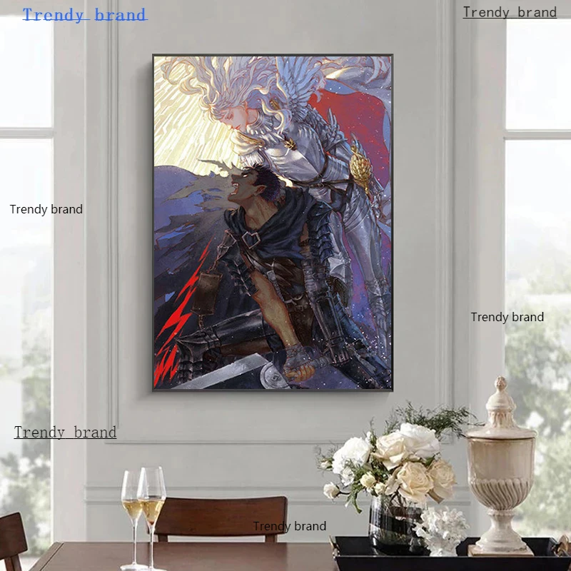 Japanese Anime Berserk Swordsman Canvas Painting Art Nordic Posters and Prints Wall Pictures for Living Room Decor Frameless