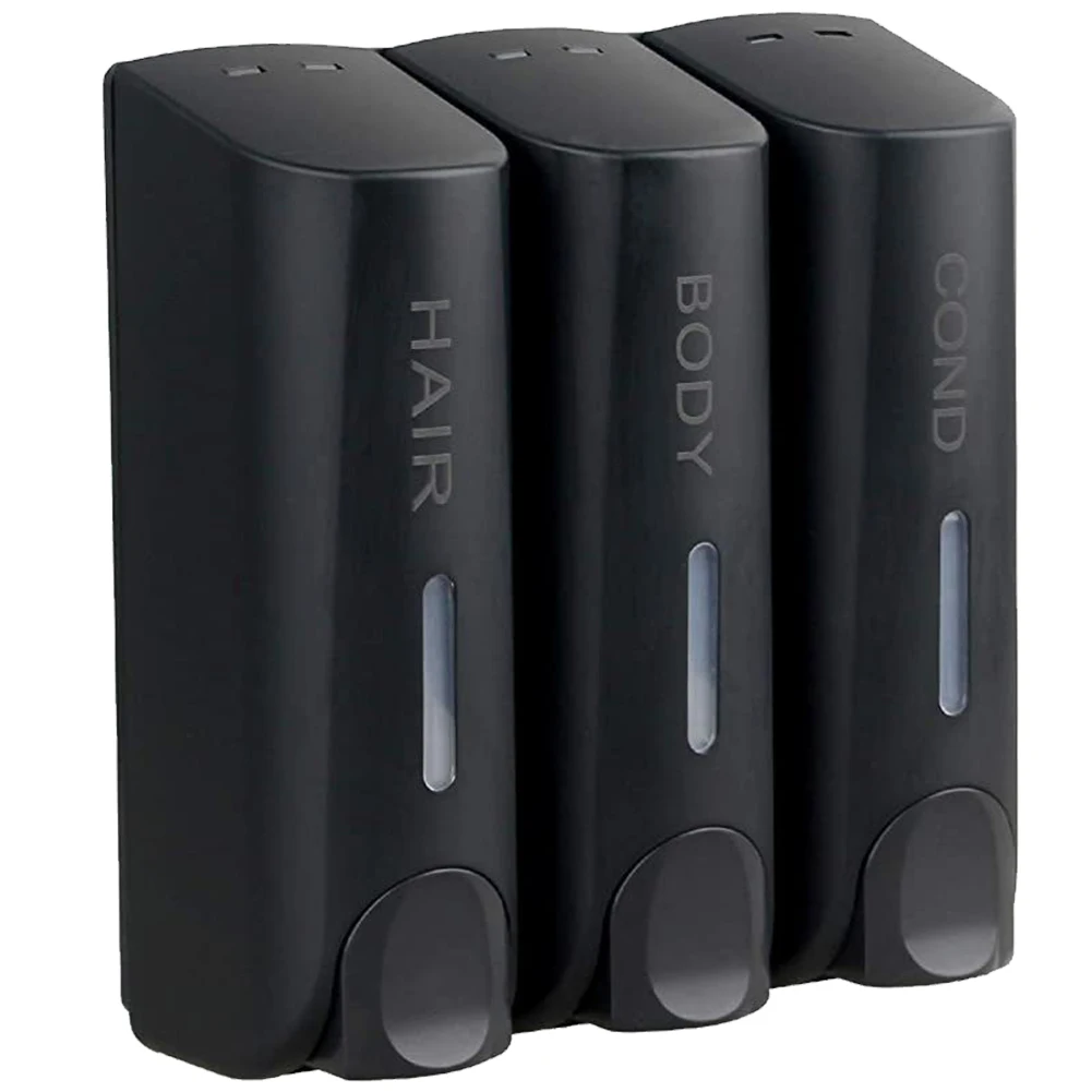 

Triple 350ml Shampoo and Conditioner Dispenser Multi-Purpose Wall-Mount Washing Lotion Soap Container for Bathroom Accessories