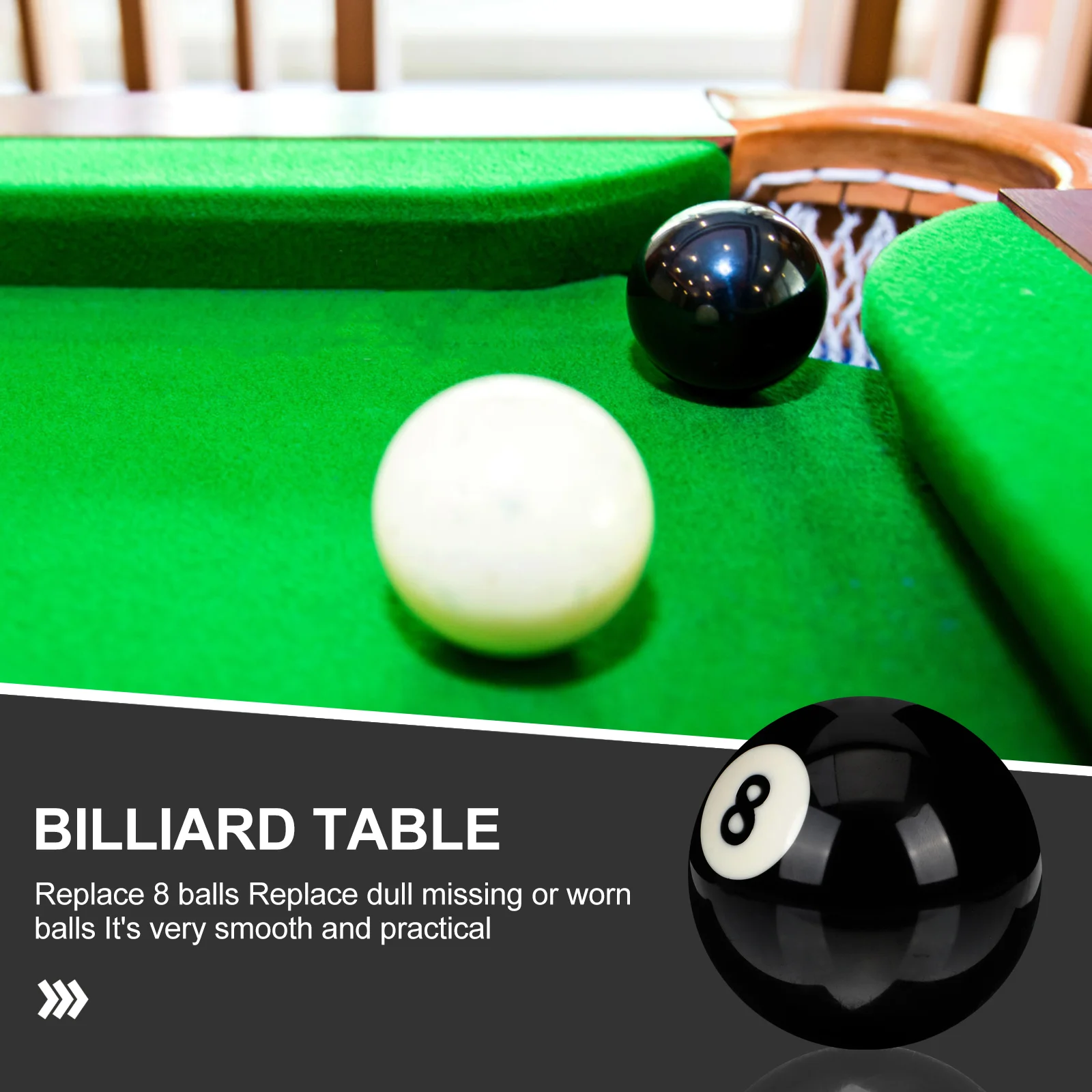 เปลี่ยนได้ Cue Ball ลูกบิลเลียดบิลเลียดสีดําแปด Usa อุปกรณ์เสริมเรซิ่น