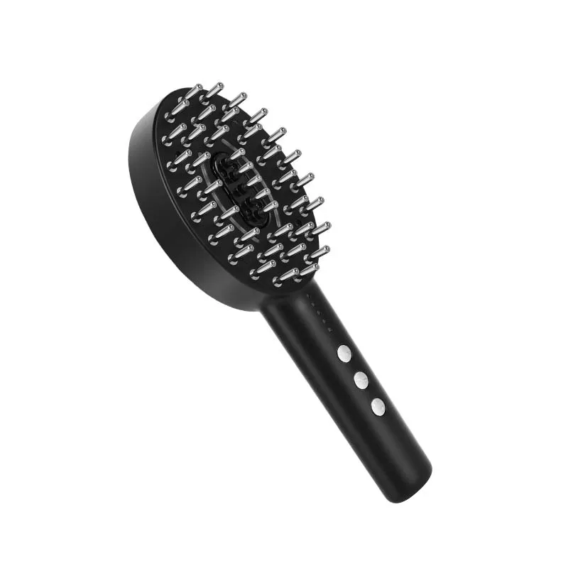 Colored Bald Skin Vibration Massage Comb Black Customized Logo Hair Care Brush Hair Growth Straightener Comb