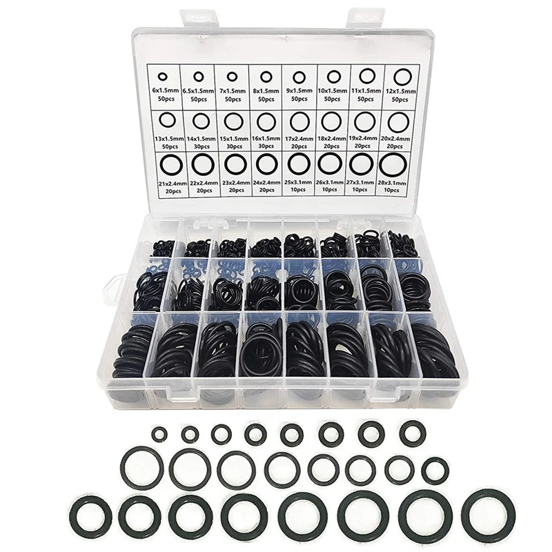 740Pcs Rubber O Ring Assortment Kits 24 Sizes Sealing Gasket Washer For Automotive Repair, Plumbing And Faucet, O-Rings