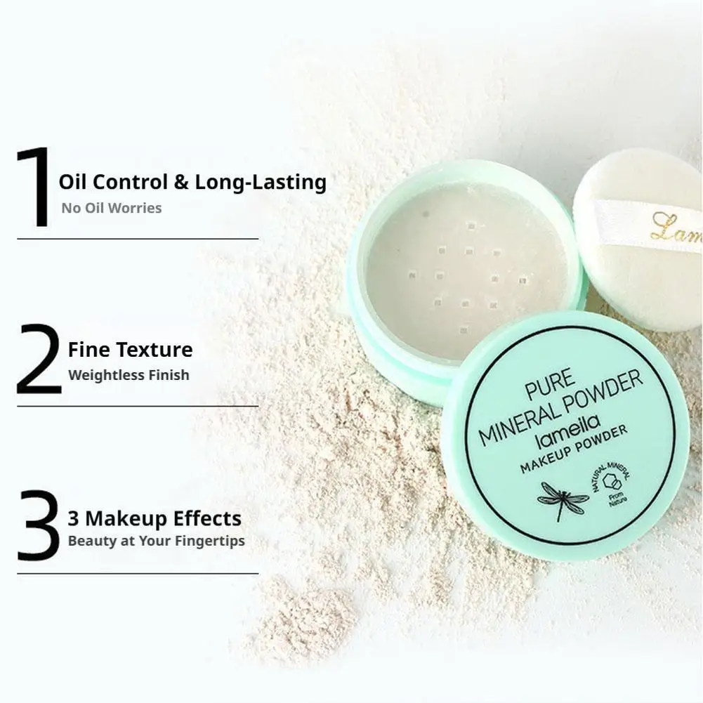 Mineralisches Loses Puder, Mattierendes Transparentes Fixierpuder für Ölige Haut, Ölkontrolle, Weiches Mattes Finish Gesichts-Losepuder – Detail 17
