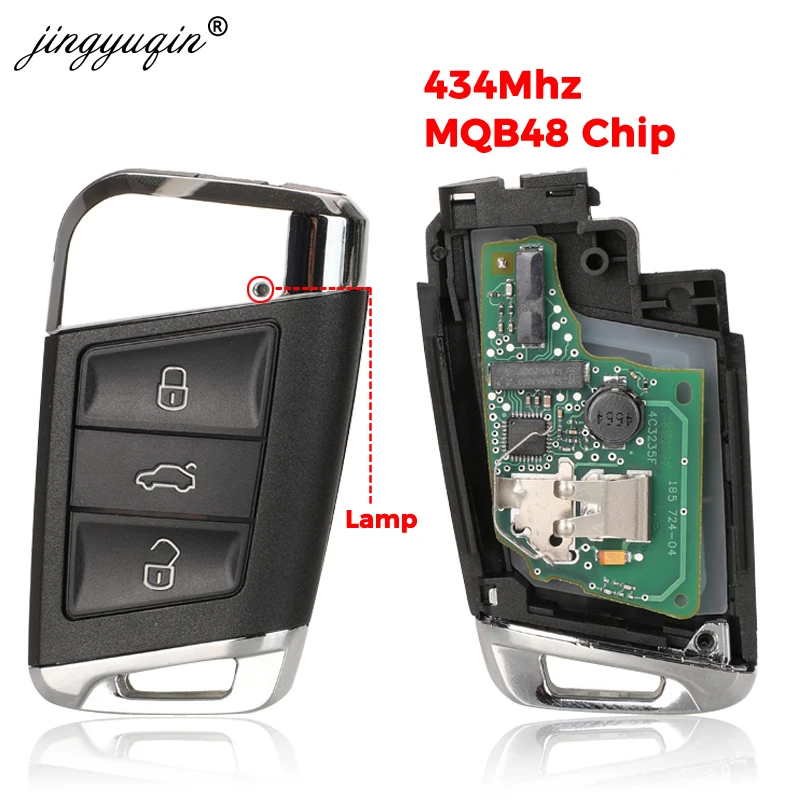 jingyuqin Smart Remote Key 434MHz MQB48 FOB For Volkswagen VW Passat B8 Superb A7 Magotan 2015-2018 Fob 3 Button Replacement