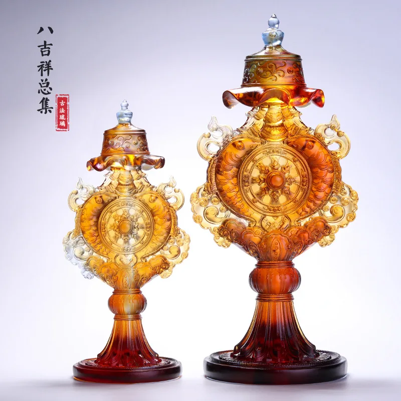 

Восемь благоприятных коллекций Тибетские буддийские ритуальные инструменты Восемь сокровищ Цветная глазурь Украшения