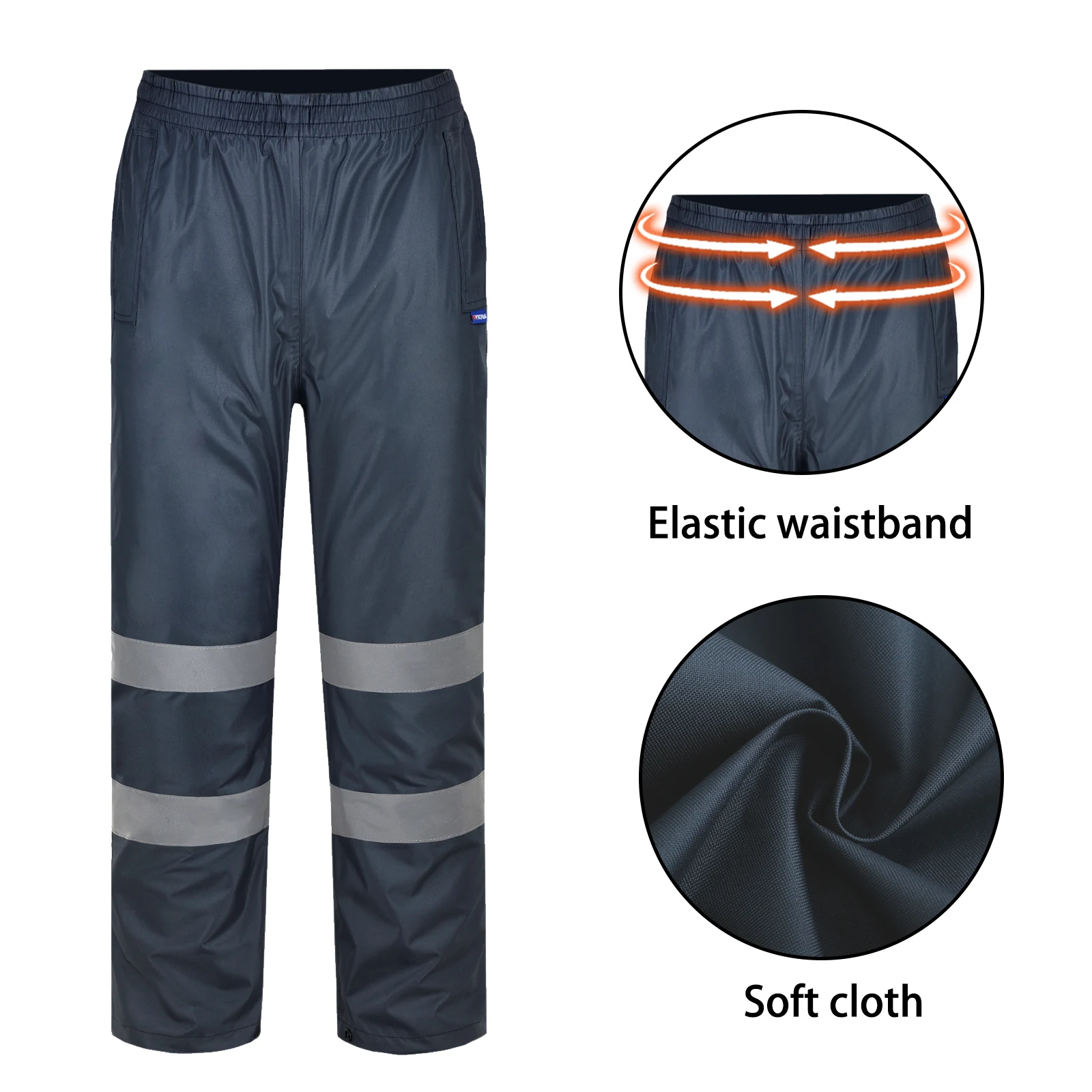 AYKRM HI VIS Reflective Pants Safety Striped Waterproof Windproof Sweatpants Trousers Long Oxford Cycling Hiking Trip