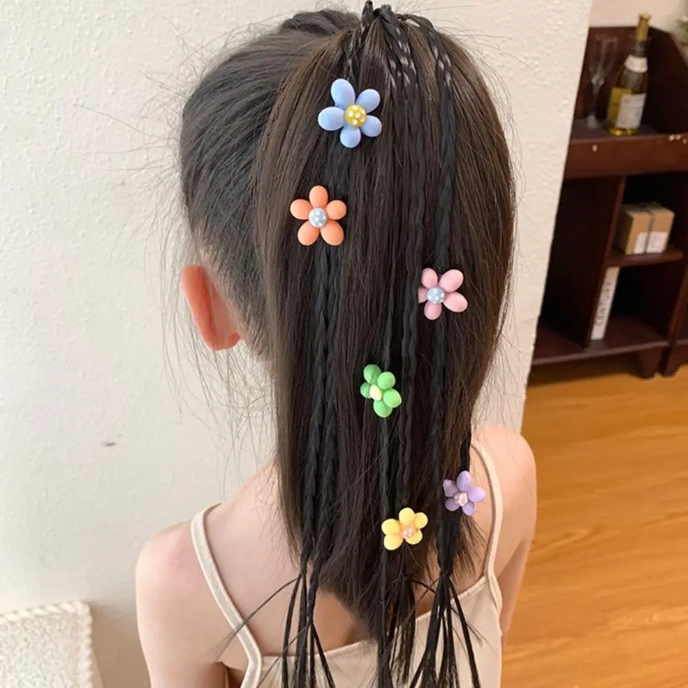 Rope Decor Kids Beauty Headwear Children False Synthetic Ponytail Boxing Braids Wig Girls Braids Wig Colorful Twist Tie Wigs