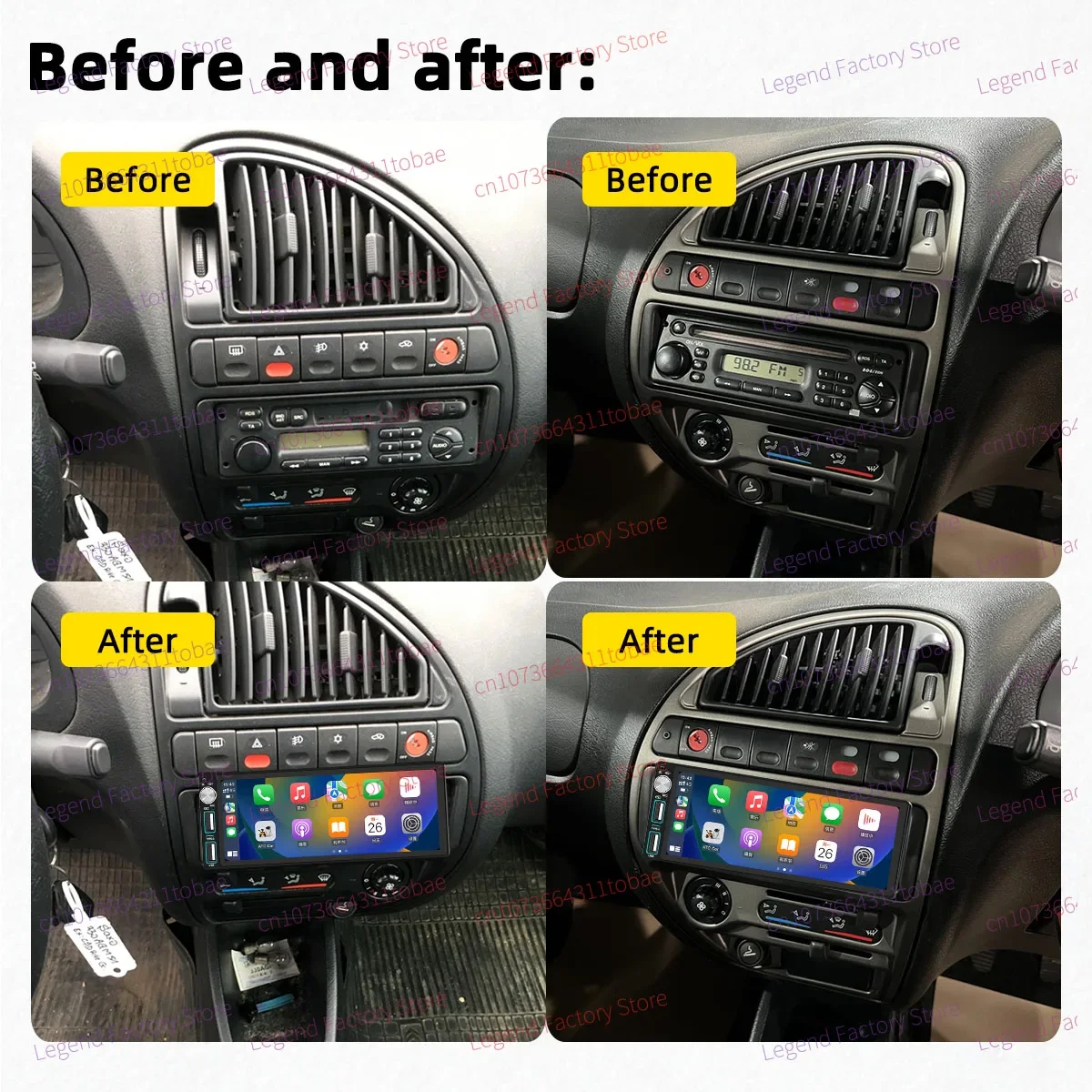 Carplay Autoradio 1 Din Radio Android Car Multimedia for Citroen Saxo 1996-2003 6.86