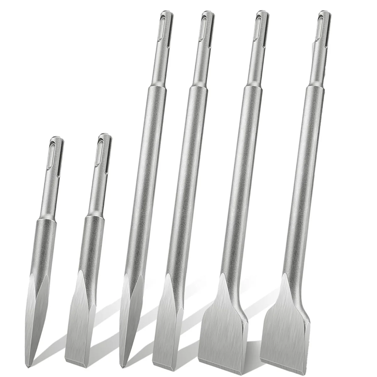 AA25 SDS Plus Chisel Set,6pcs Tile Chisel Spade Chisel Drill Hammer Chisel Set for Concrete,Masonry,Tiles,Tile Adhesive