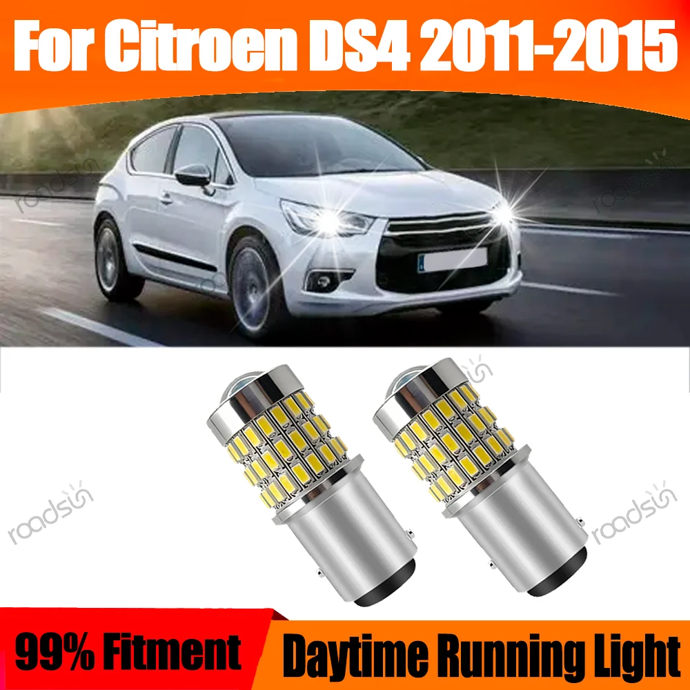 2 Stück Canbus LED Tagfahrlicht P21/5W 1157 BAY15D für Citroen DS4 2011 2012 2013 2014 2015 Projektorlinsenlicht DRL Glühbirne