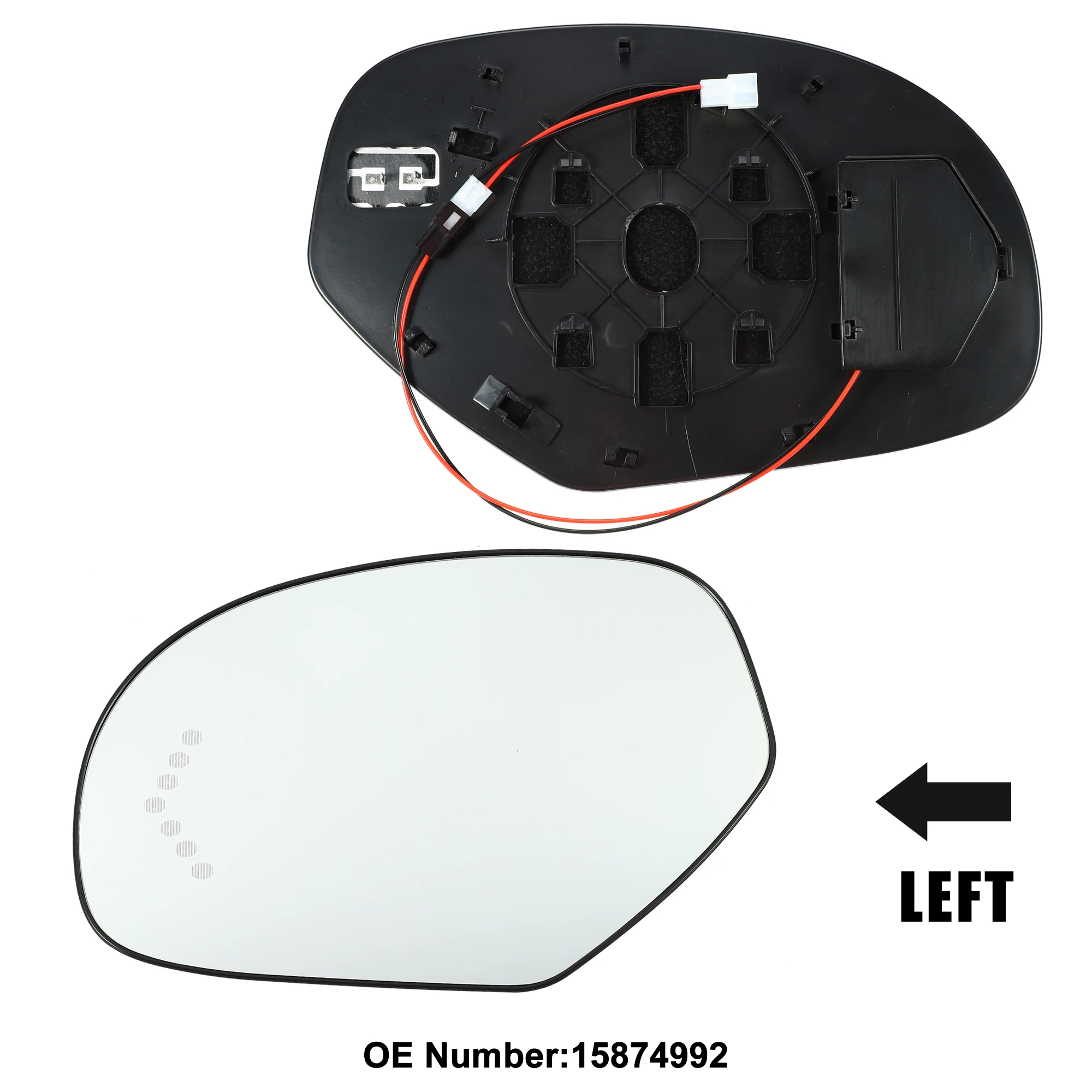 UXCELL Car Left Right Side Mirror Glass Heated Turn Signal W/ Backing Plate for Chevrolet Suburban Silverado Tahoe