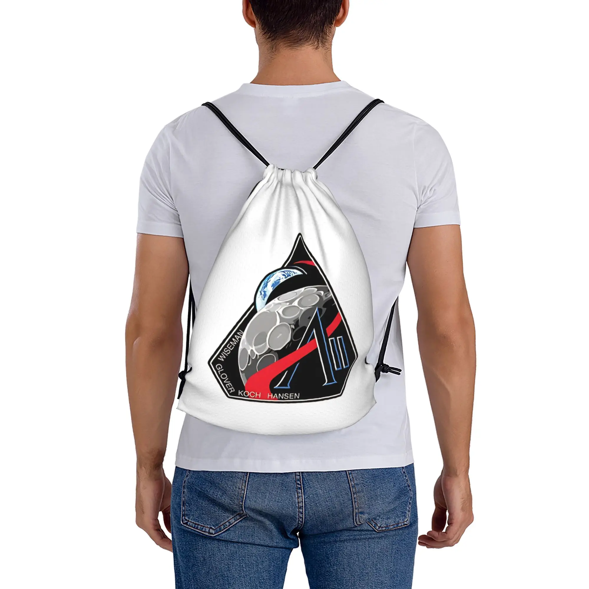 2026 Artemis II 38  Multi-function Pocket Men Women Storage Backpack Teenager Travel Bag Print Drawstring Bags