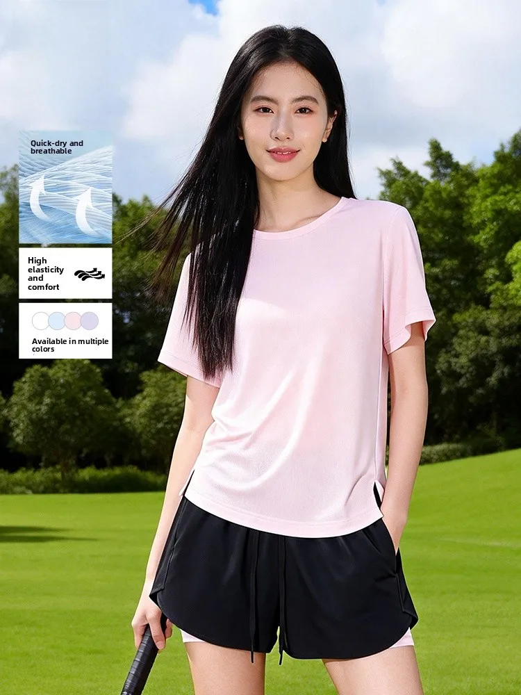 

Спортивный комплект Jeanswest Quick Dry для женщин, новинка 2026 года, летний, для велоспорта, с защитой от солнца, футболка с коротким рукавом и шорты, комплект из двух предметов