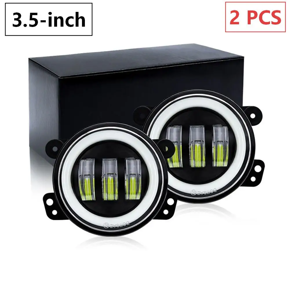 Headlight Ring LED Fog Lights Night Driving Cast Aluminum Shell PU Bracket Pre-wired Connectors For Most Vehicles