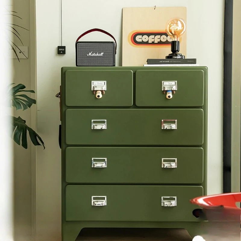 

Retro tin cabinet, bedroom four-story chest of drawers, side cabinet