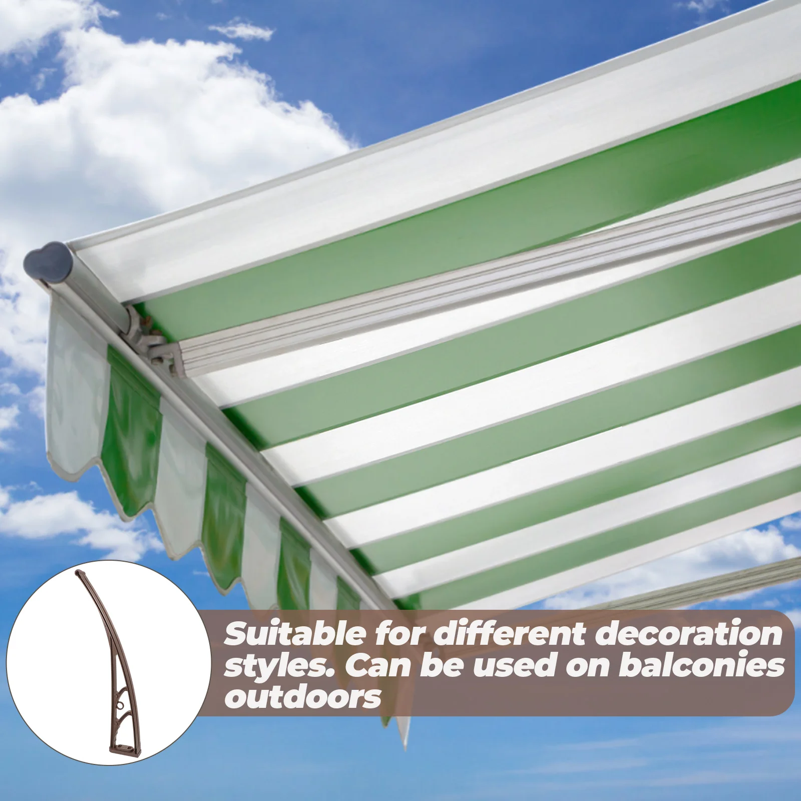 

Plastic Steel Bracket Canopy Mounting Hardware 600mm Base 110mm Coffee Silent Awnings Brackets Window Shade Door Canopy Outdoor