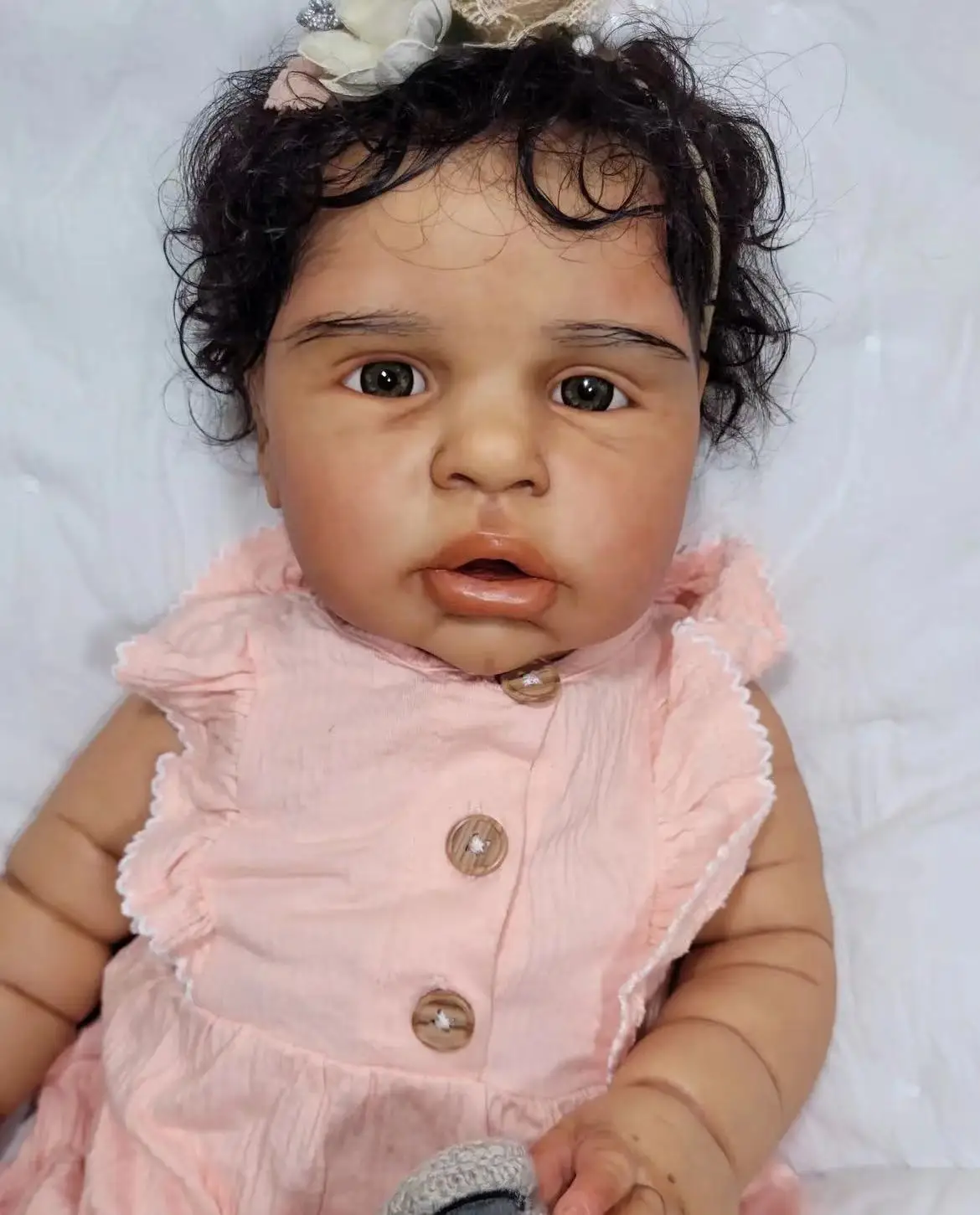 

FBBD Customized Limited Supply 26inch Reborn Baby Margot With Hand-Rooted Black Short Hair Already Finished Doll Christmas Gift