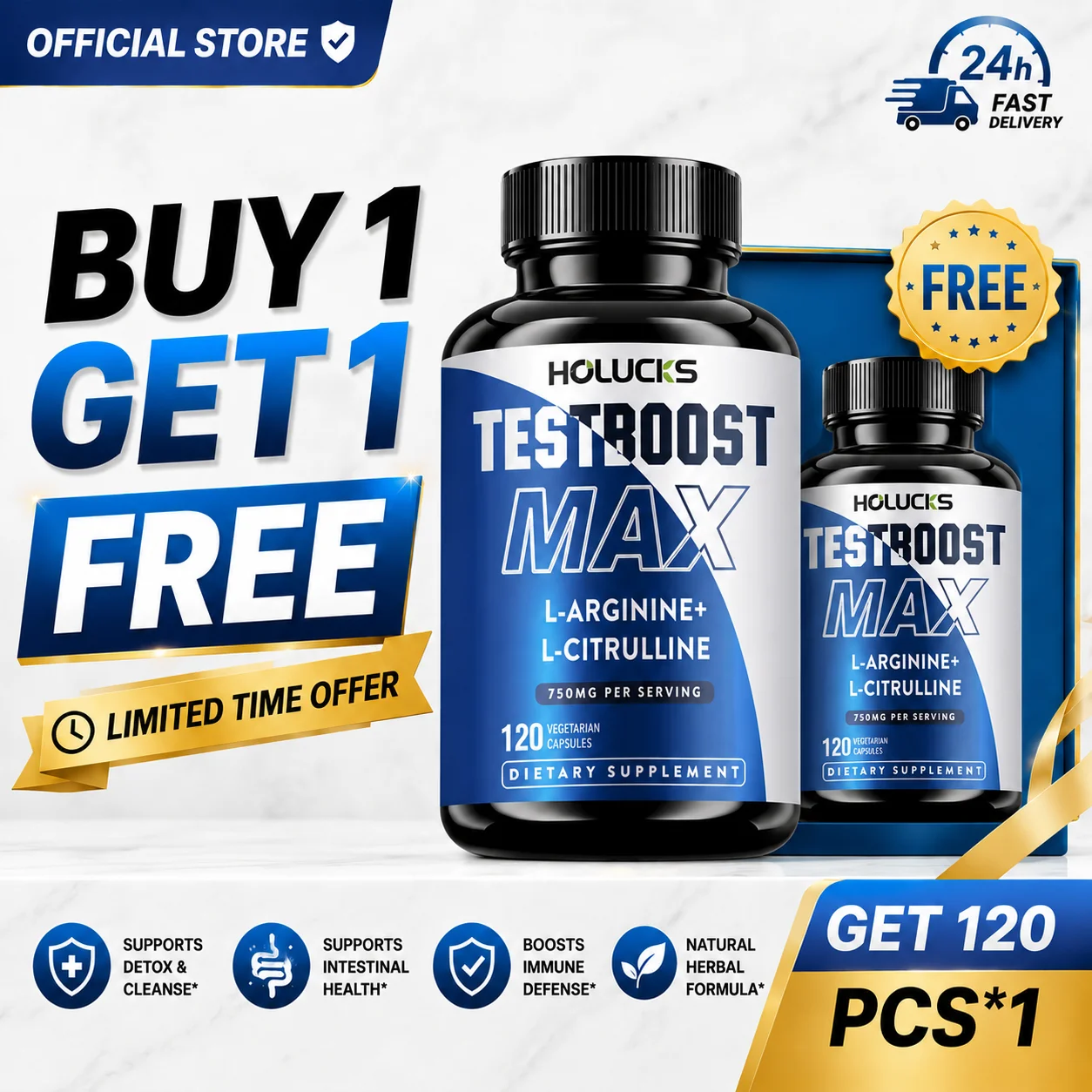 TestBoost Max L-Arginine L-Citrulline Capsules, Support Boost Energy, Stamina, Endurance & Daily Athletic Performance for Men