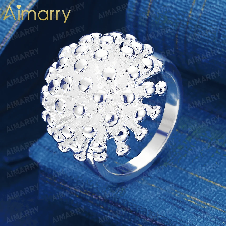 925 Sterling Silver 5-10# Three-dimensional Dandelion Shaped Ring for Women's Banquets and Weddings High-quality Fashion Jewelry