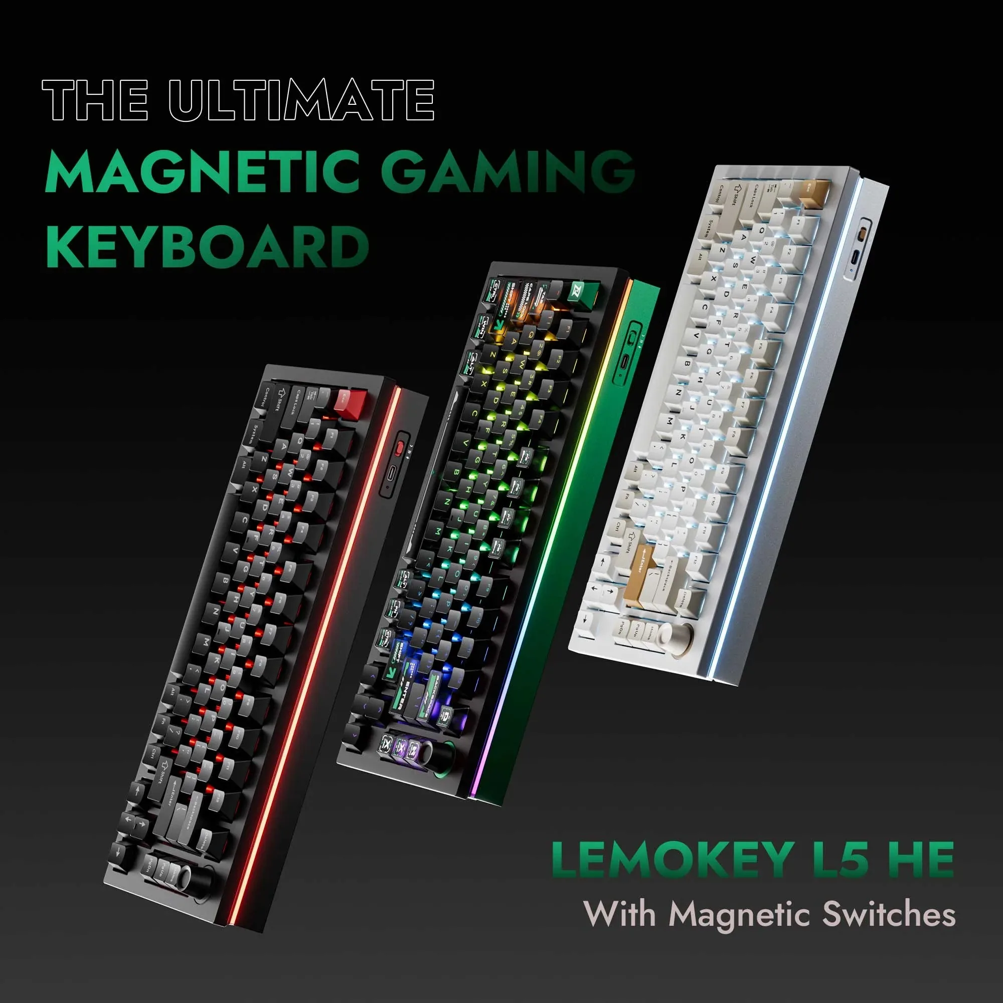 

Lemokey L5 HE Magnetic Switch QMK Wireless Custom Gaming Keyboard Gasket Structure Full CNC Machined Aluminum