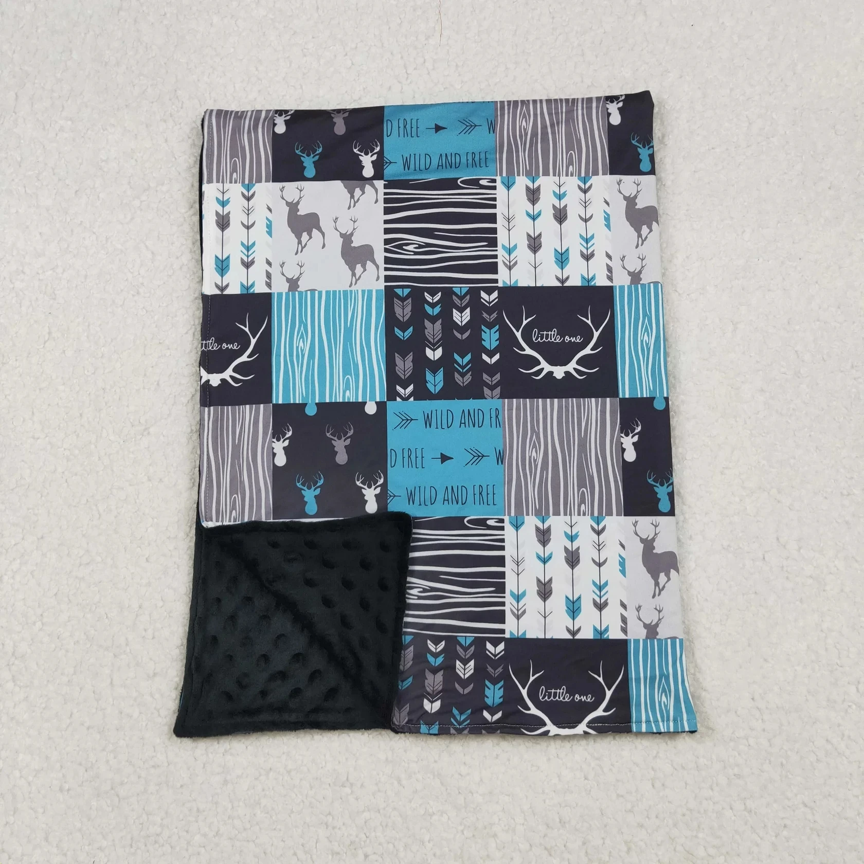 

Wholesale Baby Boy Children Thin Quilt Kids Boys Deer Bedding Fleece Toddler Flannel Boutique Blue Blanket