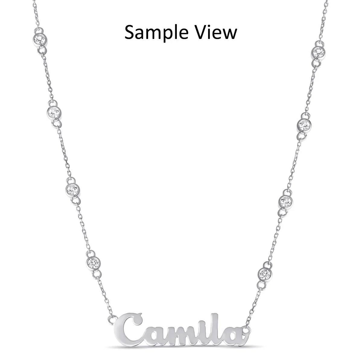 

Two Side Birthstone Name Necklace Custom Name Jewelry with Personalized Month Zircon Stone Unique Gift for Her Valentine's Gift
