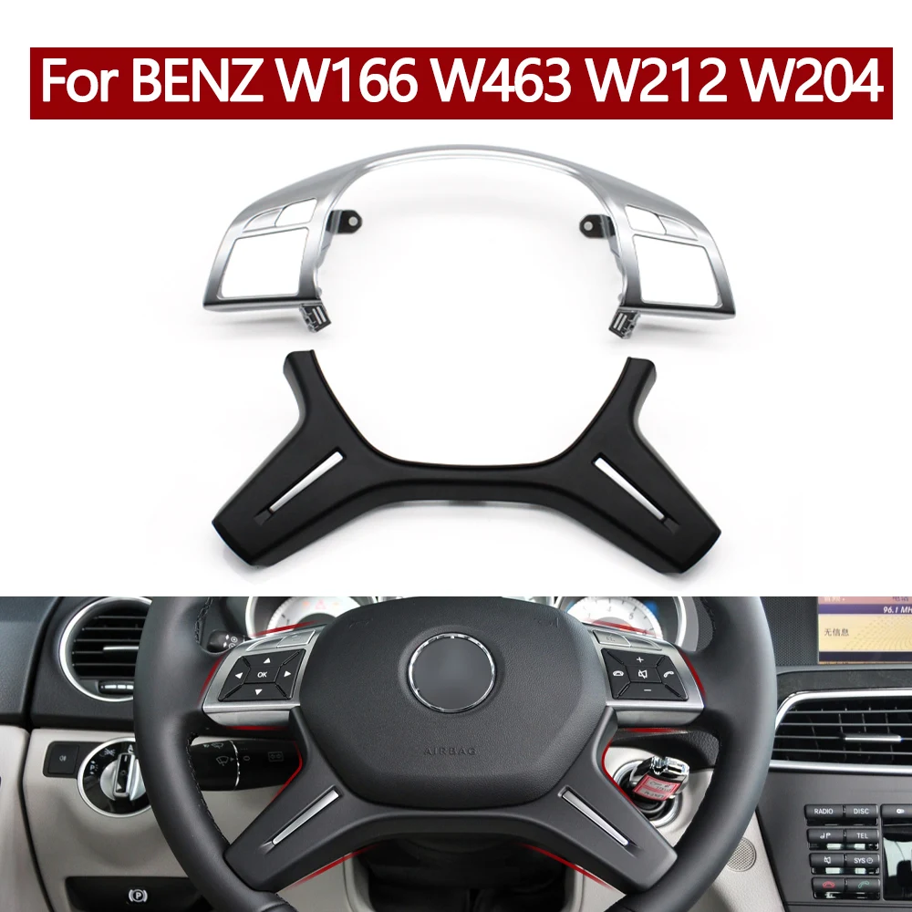 Car Chrome Steering Wheel Cover Trim Panel Replacement For Mercedes Benz C E M ML GL GLS G Class W204 W212 W166 W463 A0994640513