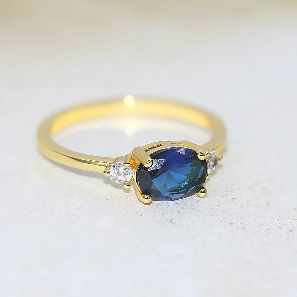 Ringe für Frauen mehrfarbigen Luxus ovalen Zirkon hellgold Farbe Hochzeit Braut Geschenk Großhandel Hochzeits schmuck Geschenk r883