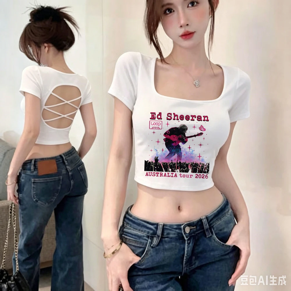 Ed Sheeran crop top shoujo cheap graphic kawaii goth cute shirt cute kawaii y2k