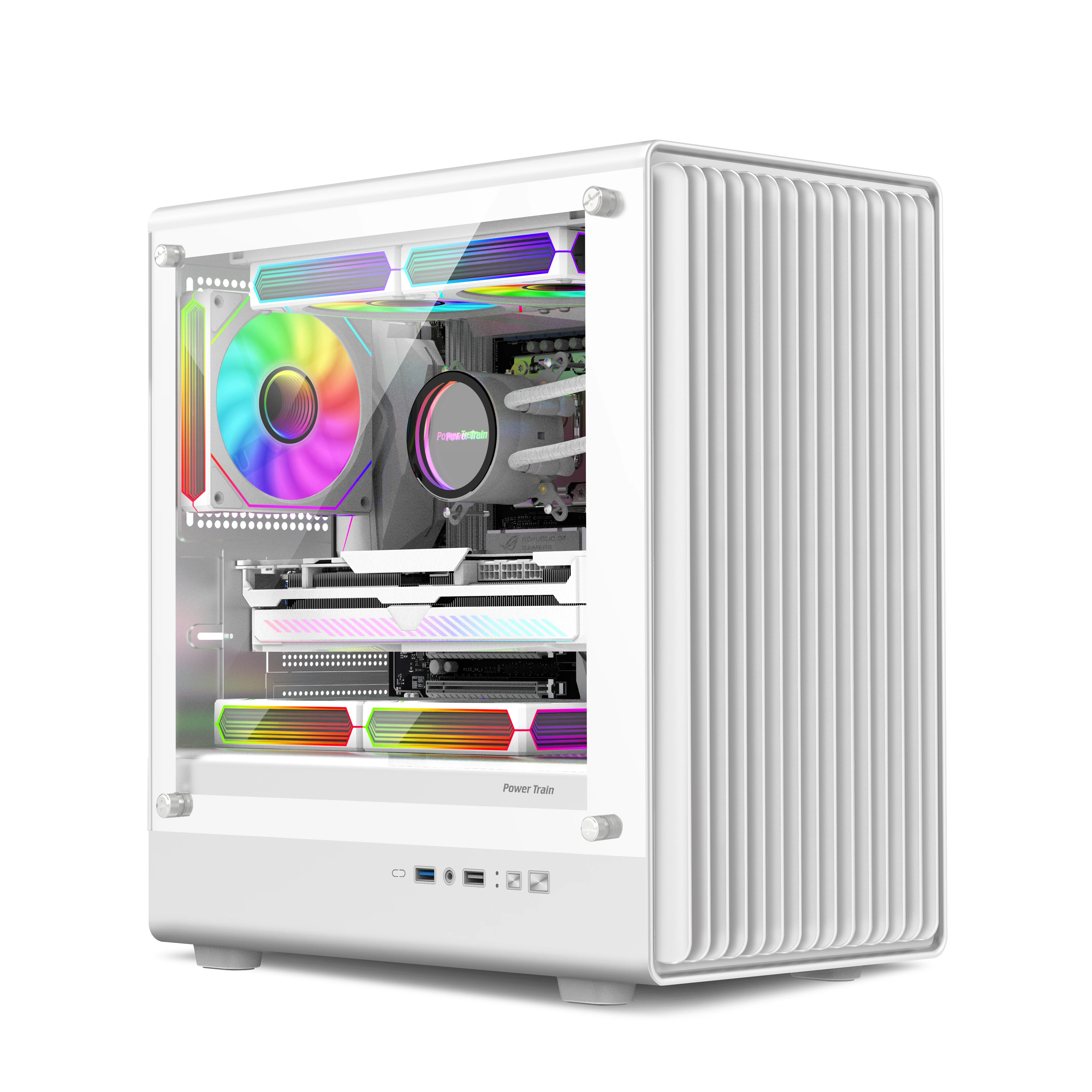

Power Train V1 Glass Side-Exposed MATX Desktop Computer 240mm Water-Cooled Gaming Computer Case