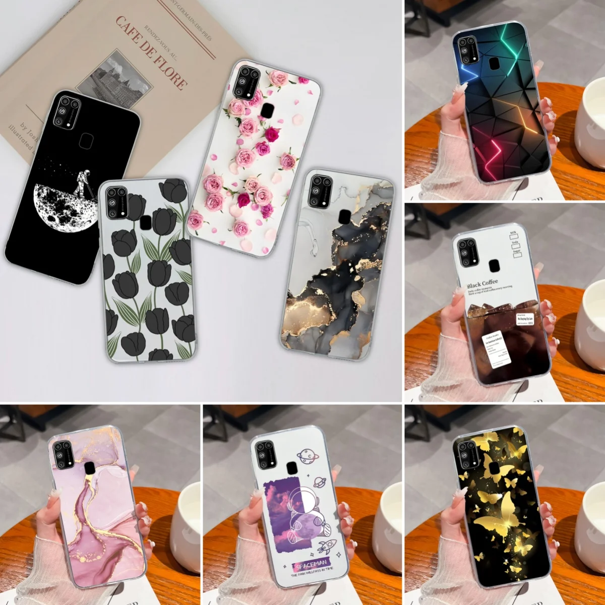 For Samsung Galaxy M31 Prime M31S Phone Case Romantic Soft TPU Silicone Clear Anti Drop Back Cover For Samsung M 31 S M31Prime